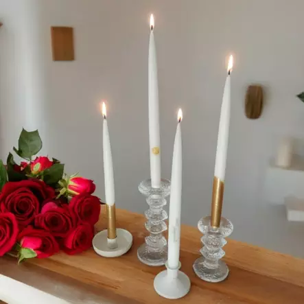 Mietelausekruunukynttilät "ONNEA YLIOPPILAALLE" 4 kpl/ltk - Ylioppilaskynttilät - 29010-41-1 - 2