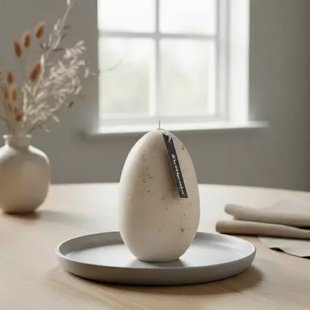 Munakynttilä kerma kultaroiskeella - Pääsiäiskynttilät - 14017MR-02-41 - 1