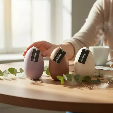 Munakynttilä kerma kultaroiskeella - Pääsiäiskynttilät - 14017MR-02-41 - 2