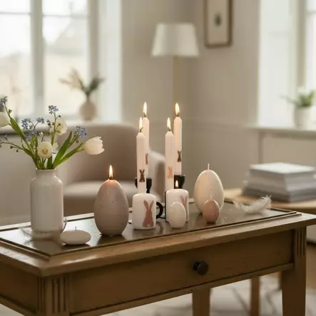 Pupukuvioiset Kruunukynttilät, ruskea lajitelma 4 kpl/pkt - Pääsiäiskynttilät - 29013-pa-2526-1 - 3