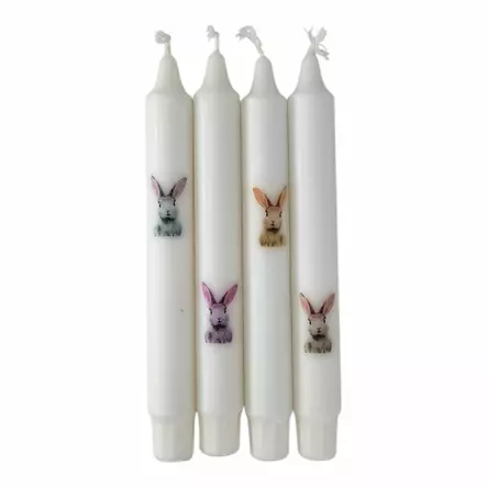 Pupukuvioiset kruunukynttilät, vesiväri, 4 kpl/pkt - Pääsiäiskynttilät - 29013-pa-0126-1 - 1