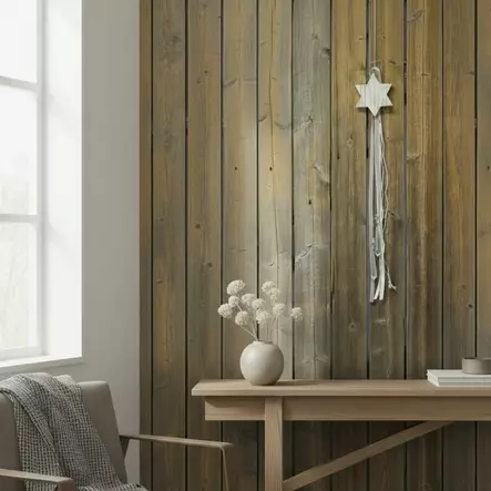 Tähtikoriste huopanauhoilla, kerma/siniharmaa - Joulukoristeet - 545001 - 1