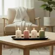 Pöytäkynttiläpakkaus 4 kpl – Magnolia & Perhoset - Mietelausekynttilät - 27112-ke-8540-1 - 2