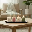 Pöytäkynttiläpakkaus 4 kpl – Magnolia & Perhoset - Mietelausekynttilät - 27112-ke-8540-1 - 4