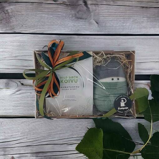 Tuliaispaketti Saunatonttu, vihreä - Kynttiläpaketit - 80-9139-01 - 1
