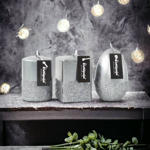 Metallihippukynttilät, grafiitinharmaa - Metallihohtokynttilät - 2310431 - 1