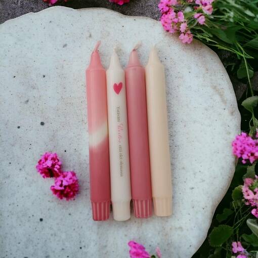 Mietelausekruunukynttilät "YSTÄVÄNI KIITOS ETTÄ OLET OLEMASSA" 4 kpl/ltk - Mietelausekruunukynttilät - 29013-85-1 - 1