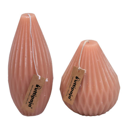 Pisara-kynttilät, nude, kaksi kokoa - Läpivärjätyt muotokynttilät - 1550691 - 1