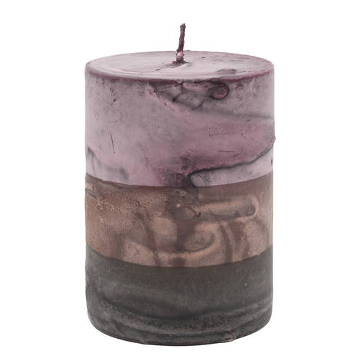 Tervakynttilä 7x10 cm, luumuraita - Tervakynttilät - 1200751 - 1