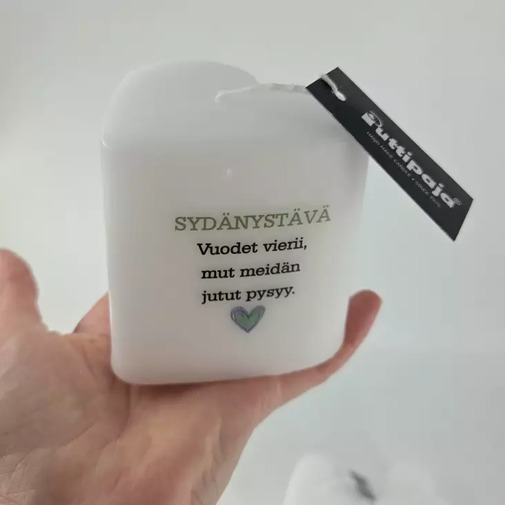 Puttipaja Sydänkynttilä – Sydänystävä - Vuodet vierii, mut meidän jutut pysyy. - Ystävänpäiväkynttilät - 2714108ys-SY-1 - 1