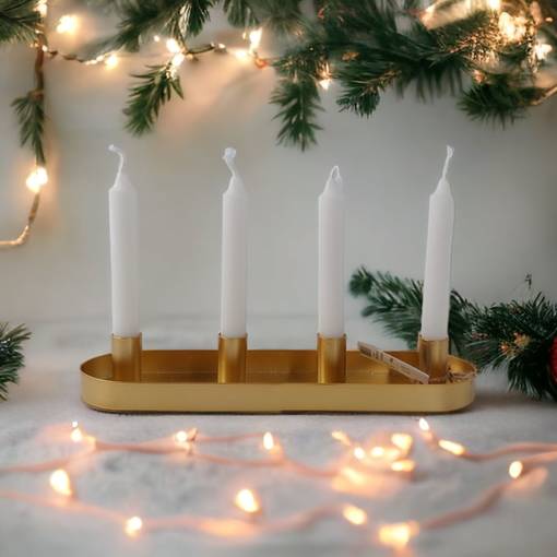 Adventtikuusen jalka ja kuusenkynttilät - Kynttilänjalat kruunukynttilöille - 409027-01 - 1