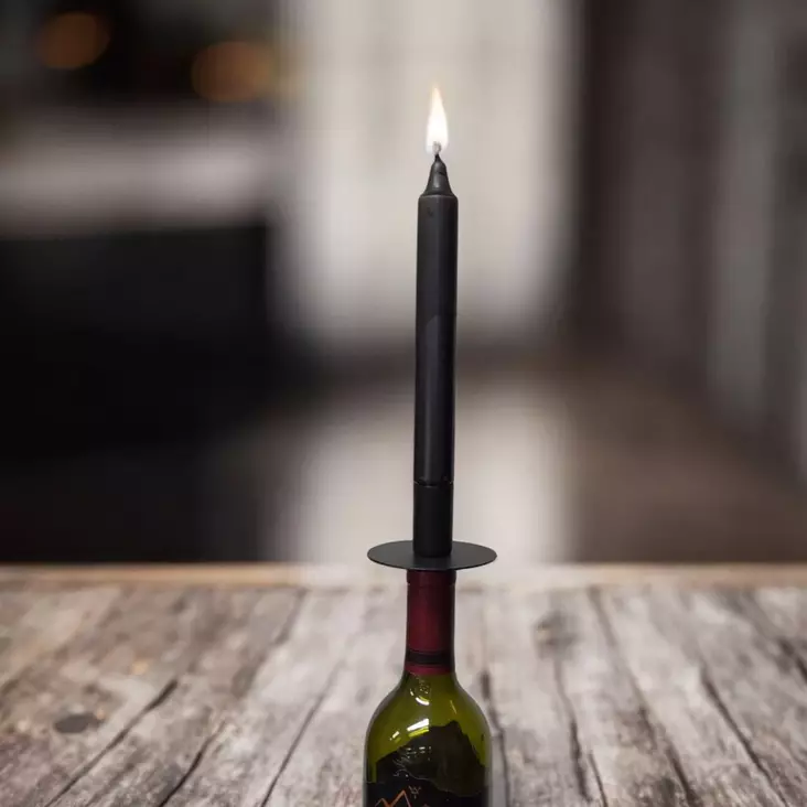 Kynttilänjalka pulloon, musta - Kynttilänjalat kruunukynttilöille - 52094-1 - 1