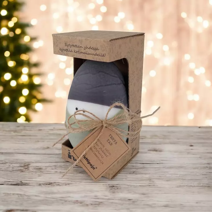 Saunatonttu lahjalaatikossa, vihreä/harmaa - Tervakynttilät - 791214017-1731 - 1