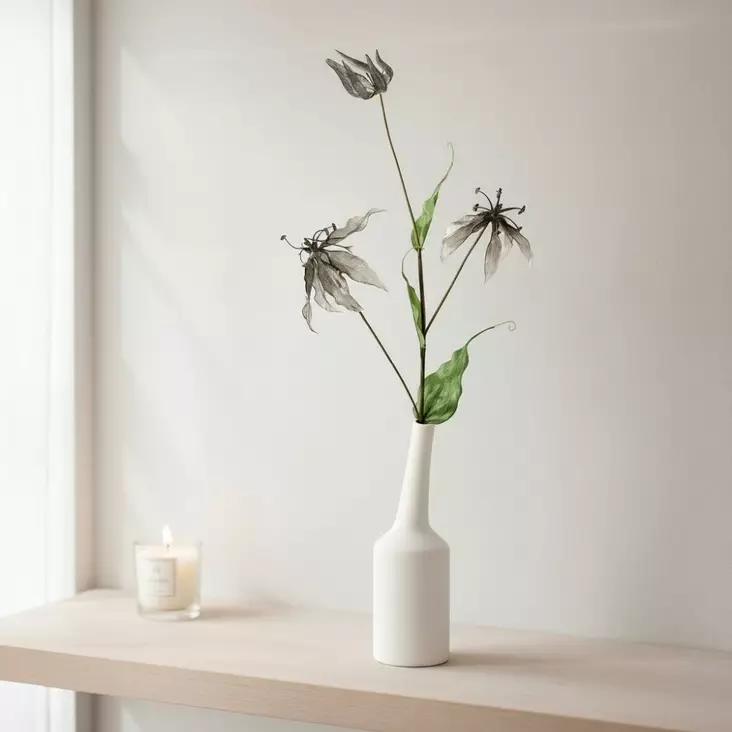 Gloriosa harmaa 85cm - Tekokukat - 3694471 - 1