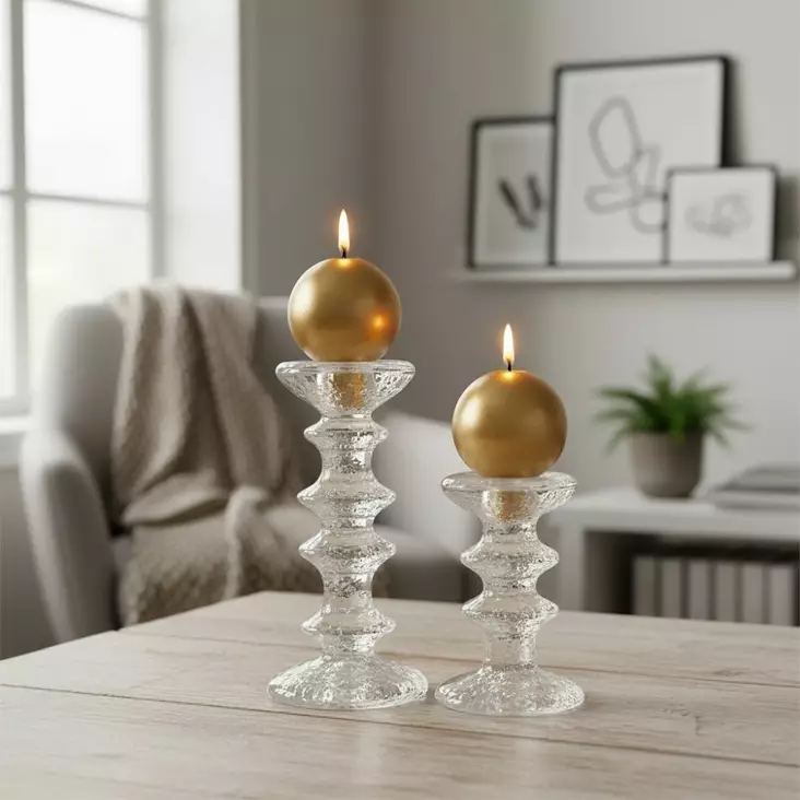 Jalallinen pallokynttilä, metallihohto kulta 2kpl/pkt - Metallihohtokynttilät - 1902041 - 1