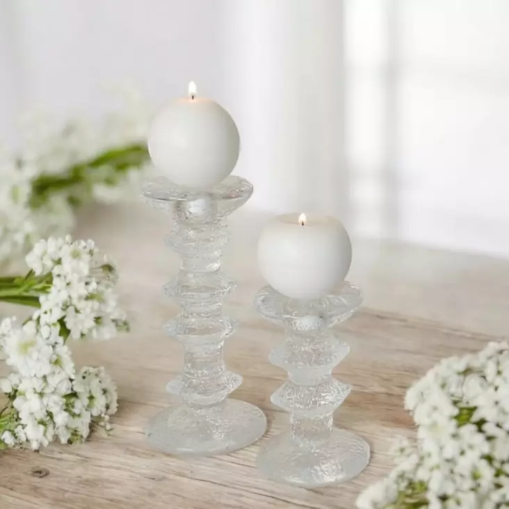 Jalallinen pallokynttilä, valkoinen, 2 kpl/pkt - Pallokynttilät - 1402001 - 1