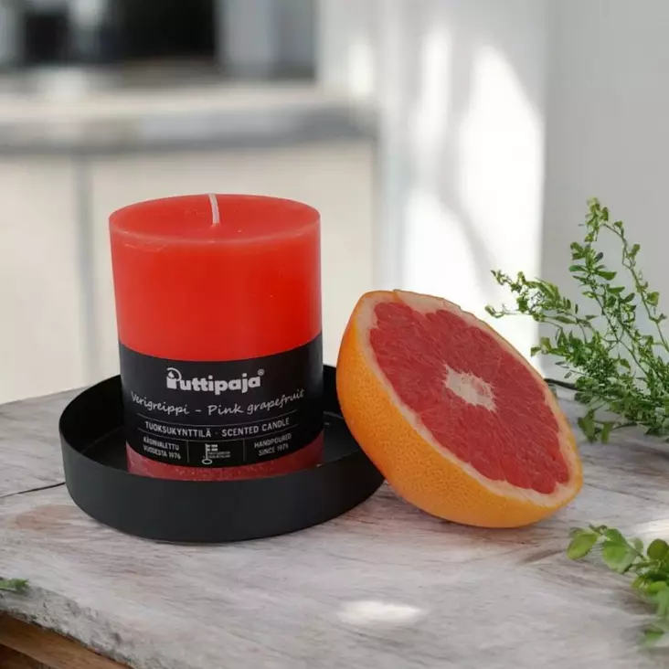 Läpivärjätty tuoksukynttilä 10cm, Verigreippi - Tuoksukynttilät - 20004091 - 1