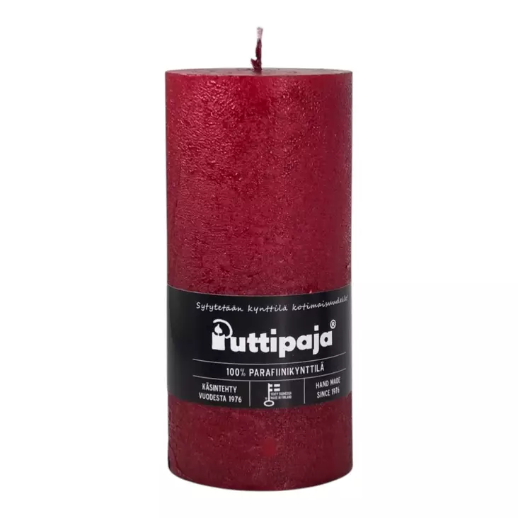 Metallihohtokynttilä 7x15 cm, kirkas punainen - Metallihohtokynttilät - 1990511 - 1