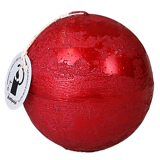 Metallihohtopallo 10 cm, kirkas punainen - Metallihohtokynttilät - 1950411 - 1