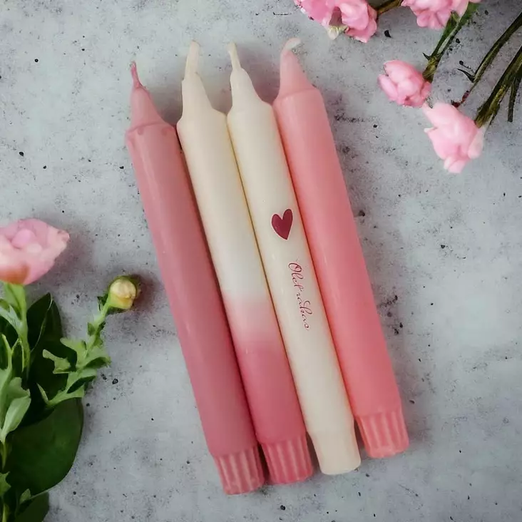 Mietelausekruunukynttilät "OLET RAKAS", 4 kpl/pkt - Mietelausekruunukynttilät - 29013-08-1 - 1