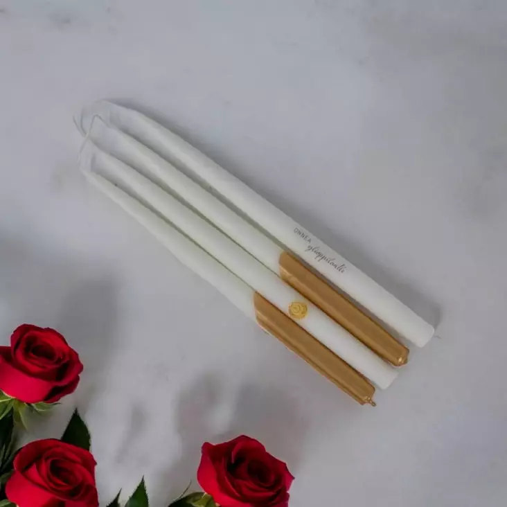 Mietelausekruunukynttilät "ONNEA YLIOPPILAALLE" 4 kpl/ltk - Ylioppilaskynttilät - 29010-41-1 - 1