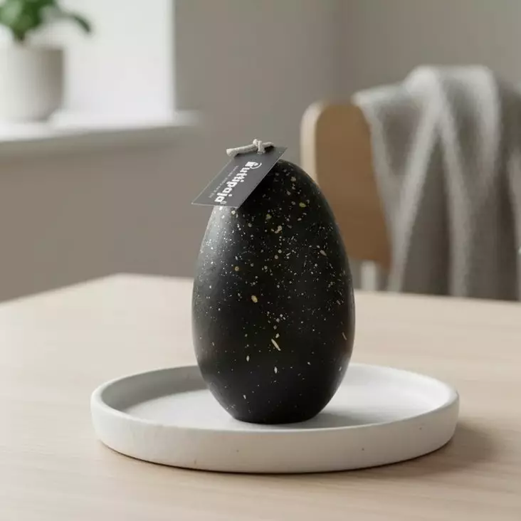 Munakynttilä musta kultaroiskeella - Pääsiäiskynttilät - 14017MR-30-41 - 1