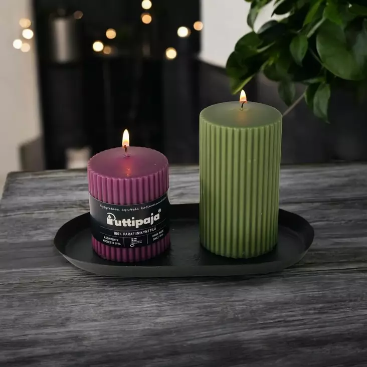 Ovaali kynttilälautanen musta metalli - Kynttilälautaset - 4098681 - 1