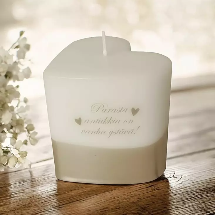 Parasta antiikkia on vanha ystävä, shampanja - Ystävänpäiväkynttilät - 2714108ys28-1 - 1