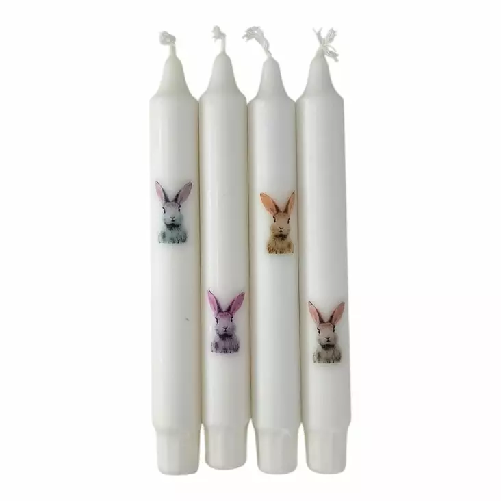 Pupukuvioiset kruunukynttilät, vesiväri, 4 kpl/pkt - Pääsiäiskynttilät - 29013-pa-0126-1 - 1