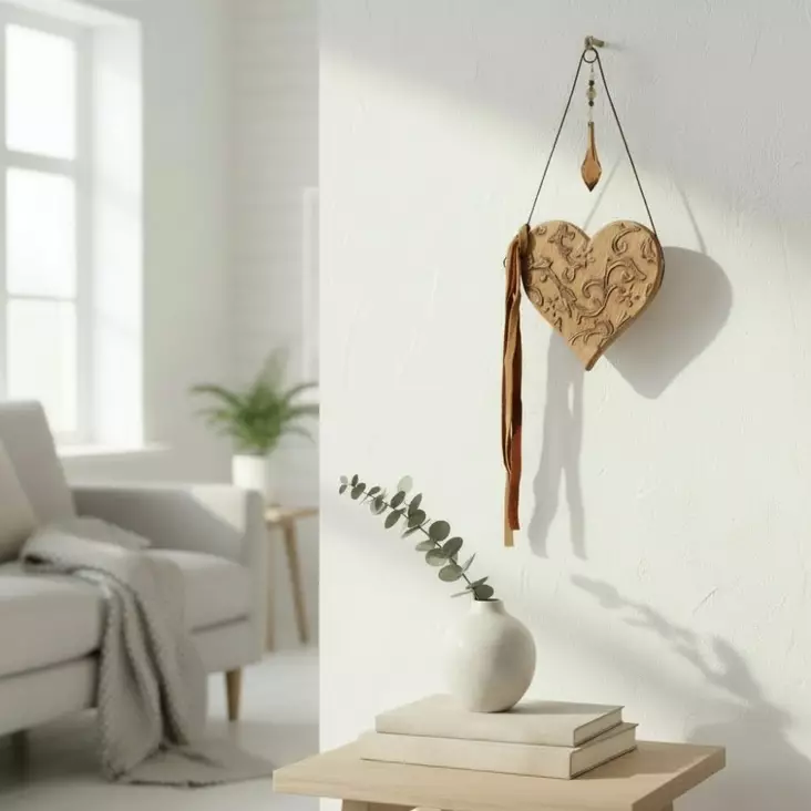 Sydänkoriste kristallilla, ruskea - Joulukoristeet - 546381 - 1