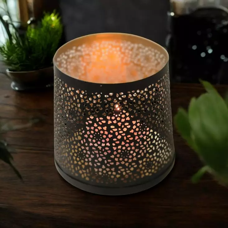 Pitsinen metallilyhty, 13 cm - Tuikkukipot ja -astiat - 4097641 - 1