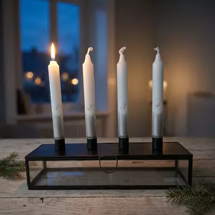 Dip dye Adventti -kruunukynttiläpakkaus, hopea 4kpl/pkt - Adventtikynttilät - 19013-ad-42 - 2