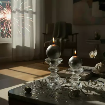 Jalallinen pallokynttilä, metallihohto hopea 2kpl/pkt - Metallihohtokynttilät - 1902042 - 2