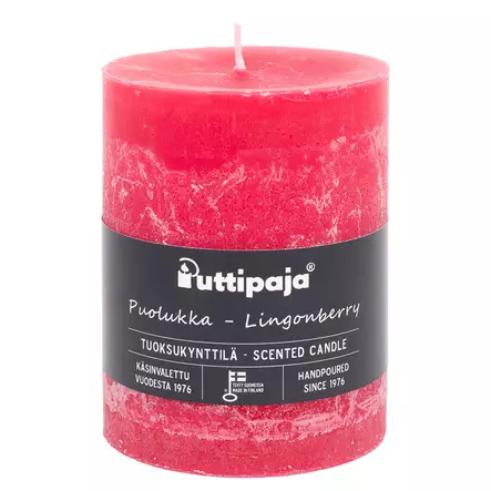 Läpivärjätty tuoksukynttilä 10cm, Puolukka - Tuoksukynttilät - 20004122 - 2