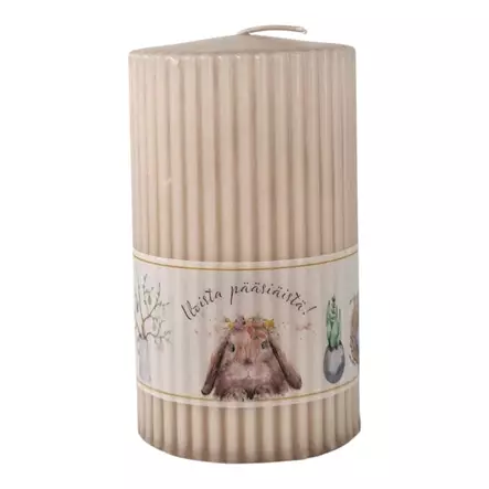 Vekkikynttilä pääsiäistervehdyksellä, puuteri - Pääsiäiskynttilät - 14604V-28PA2 - 2