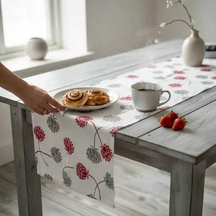 Pioni-kaitaliina, punainen - Keittiötekstiilit - 448279-12 - 1