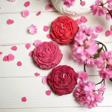 Soijavaha Pioni-kynttilät 3 kpl, punaiset - Soijavahakynttilät - 28065-138592 - 2