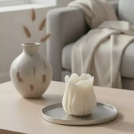 Soijavaha tulppaanikynttilä kerma - Soijavahakynttilät - 2807002 - 1