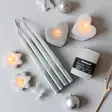 Dip dye Adventti -antiikkikynttiläpakkaus, hopea 4kpl/pkt - Adventtikynttilät - 19010-ad-42 - 4