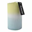 Käsintehty kelta-sininen Dip Dye vekkikynttilä, korkeus 12 cm. - Dip dye -raitakynttilät - 14604V-0322 - 4