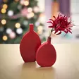 Punainen litteä maljakko iso ja pieni - Maljakot - 42380-42372 - 6