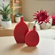 Punainen litteä maljakko iso ja pieni - Maljakot - 42380-42372 - 5