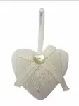 Sydänkoriste, tuoksu neulottu 11 cm kerma - Nauhat, köynnökset ja härpäkkeet - 350013-02 - 2