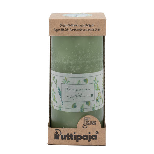 Kynttillä lahjalaatikossa, salvia - Läpivärjätyt kynttilät - 85-7942 - 1
