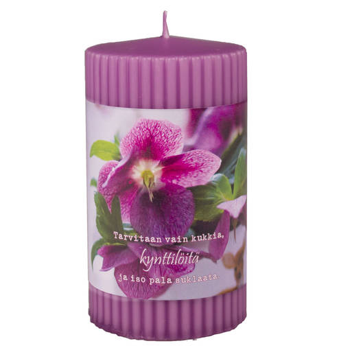 Mietelausekynttilä 7x12 cm, Tarvitaan vain kukkia - Mietelausekynttilät - 291460422 - 2