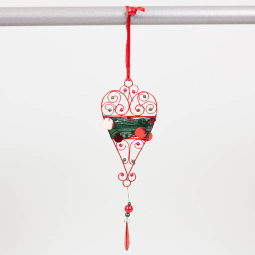 Roikkuva koriste sydän punainen 7,5x12,5 - Ripustettavat koristeet - 608752 - 1