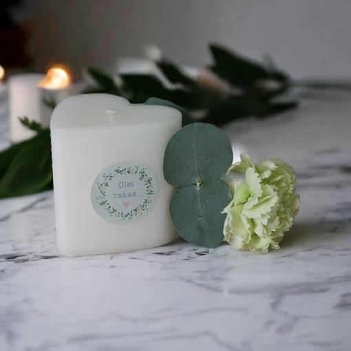 Sydänkynttilä ystävälle, olet rakas, kerma - Onnittelukynttilät - 1410802ra2 - 1