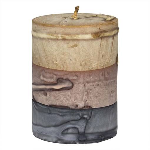 Tervakynttilä 7x10 cm, beigeraita - Tervakynttilät - 1200752 - 1