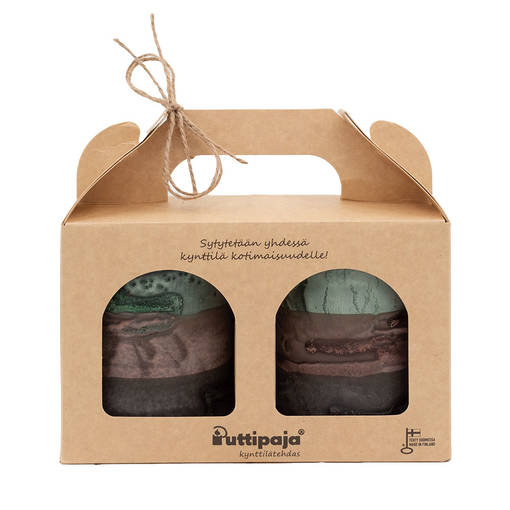 Lahjapakkaus tervakynttilä, vihreäraita - Tervakynttilät - 1240432 - 1