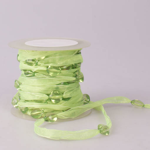 Organza-nauha akr.helmillä vihr 8 mm, 10 - Nauhat - 370902 - 1